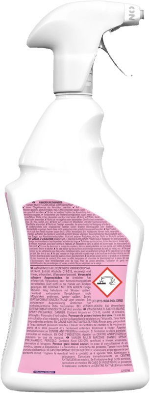 Vanish Oxi Action Stain Remover Multi-Stain Pre-Treatment Spray White 750ml