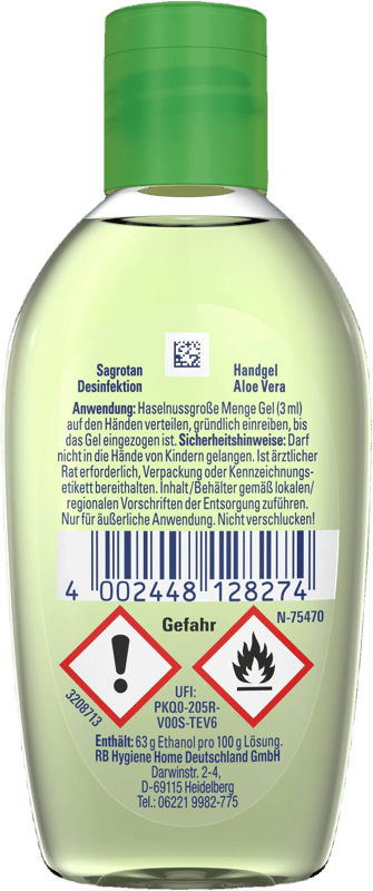 SAGROTAN Hand Sanitizing Gel with Aloe Vera 50 ml