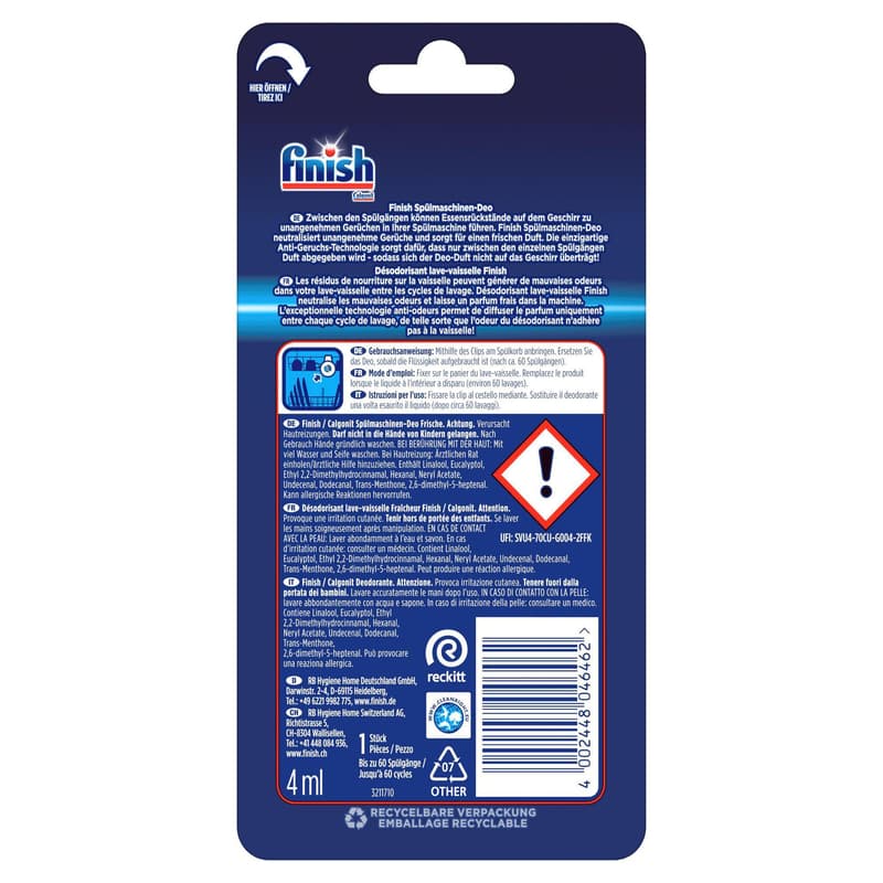 Finish Dishwasher Deodorizer Freshness 1 piece