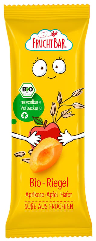 FruchtBar Bio Riegel Aprikose, Apfel, Hafer