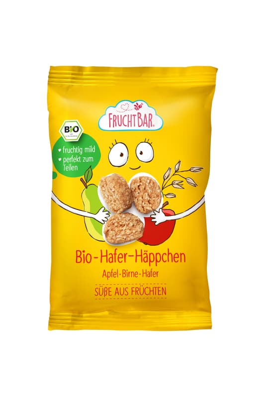 FruchtBar Bio Hafer-Häppchen Apfel, Birne, Hafer
