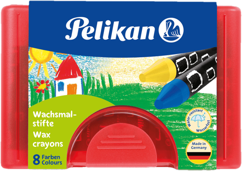 Pelikan crayon waterproof 8pcs in red box