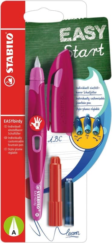 STABILO school fountain pen EASYbirdy A RH midnight berry/pink incl. Cartridge