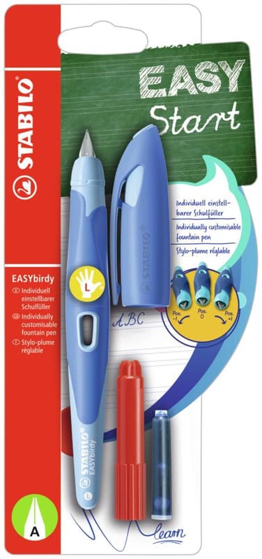 STABILO school fountain pen EASYbirdy A LH midnight blue/lightblue incl. Cartridge