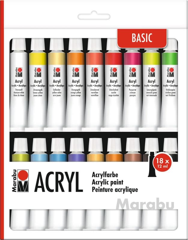 Marabu Acrylfarben Set 18x12ml Tuben
