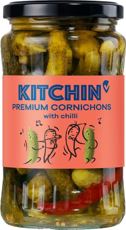 KITCHIN PREMIUM CORNICHONS with chilli
