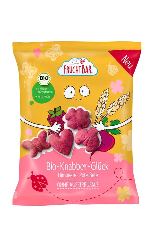 FruchtBar Bio Knabber Glück Himbeere, Rote Bete
