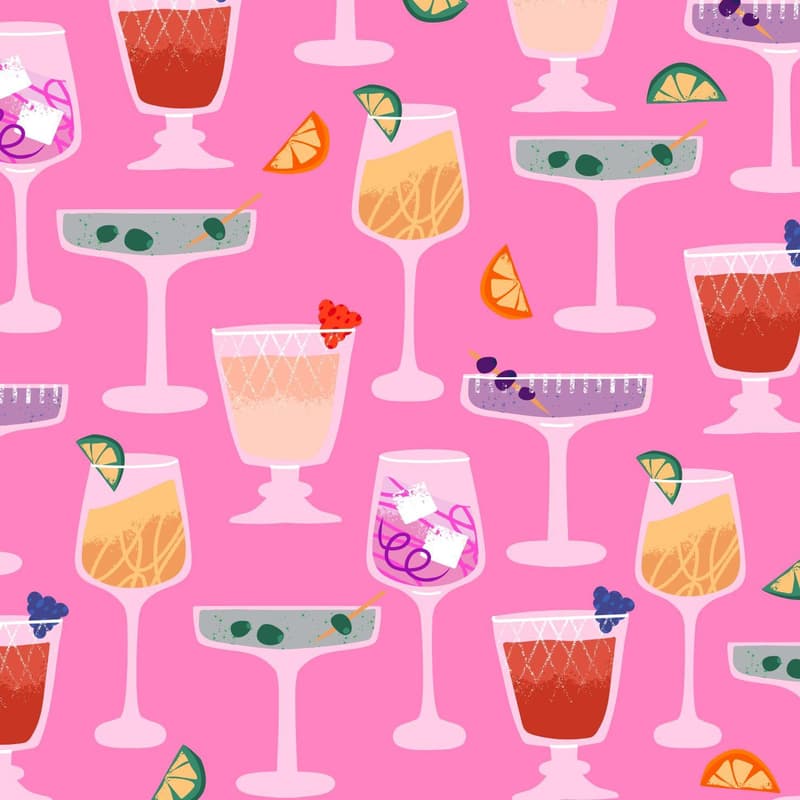 Serviette 25x25cm "Cheers pink"