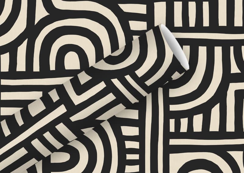 Geschenkpapier 2mx70cm "Labyrinth schwarz"