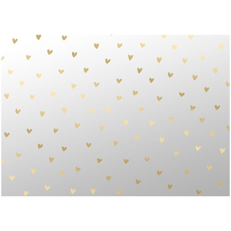 Transparent Foil 2.5 m x 70 cm "Transparent Foil Hearts Gold"