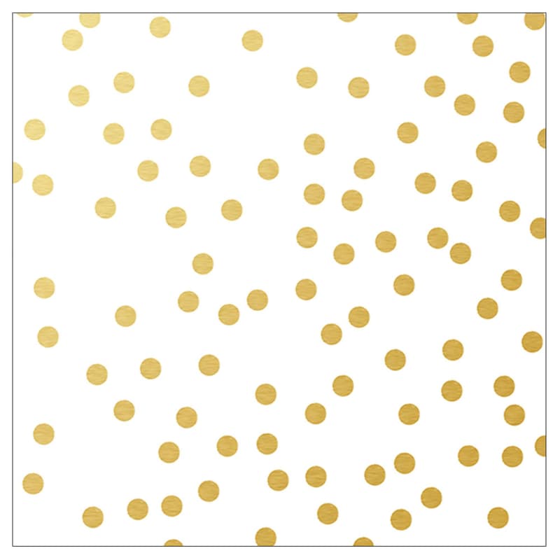 Serviette 33x33cm "Golden Dots weiss"
