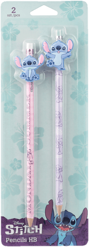 CoolPack pencil Disney Stitch Fashion with rubber pink/purple 2pcs