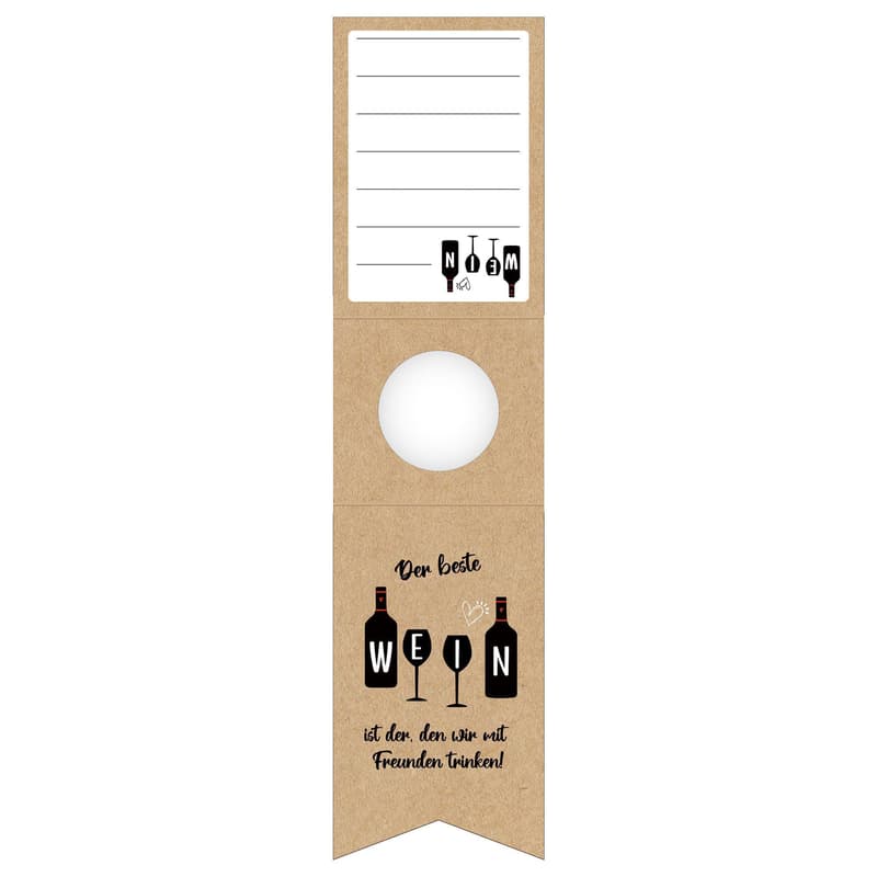 Bottle Tag 70x280 mm "Best Wine Natural Matte"