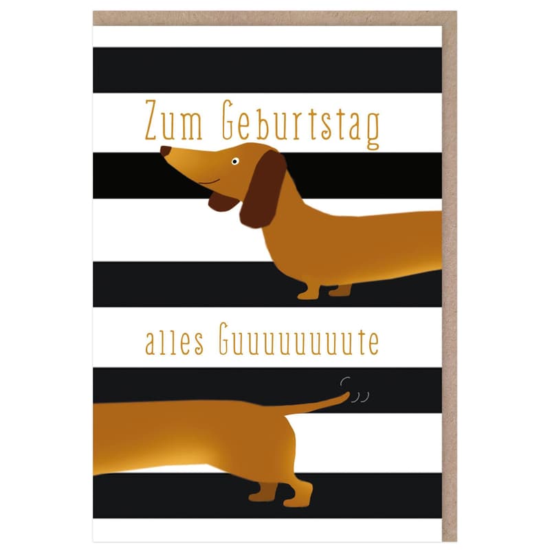 Grußkarte 11,5x17cm "Geburtstag Dackel"