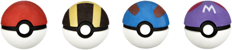 Pokémon Radierer 3D Ball Form 4 Stück