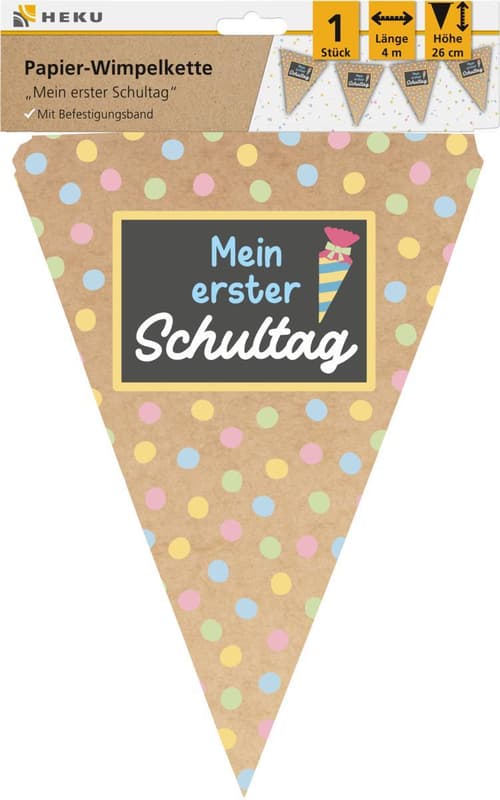 Papier-Wimpelkette Mein 1. Schultag 4mx26cm