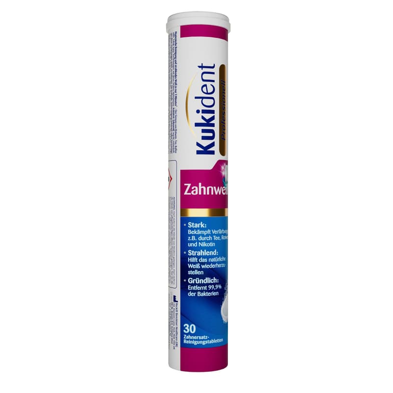 Kukident Professional Teeth Whitening Tabs - 30 Denture Cleaning Tablets