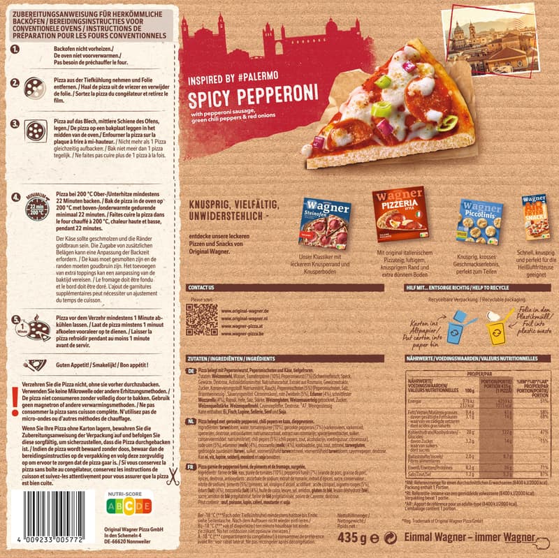 WAG BIG CITY PIZZA Spicy Pepperoni 435g