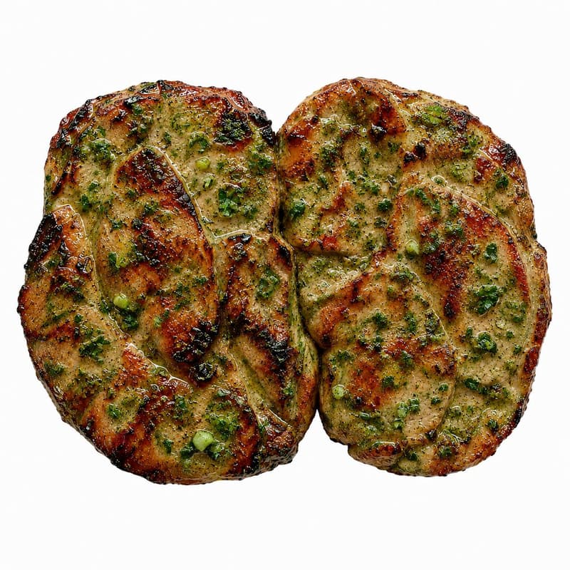 Schweinenackensteaks in Kräutermarinade