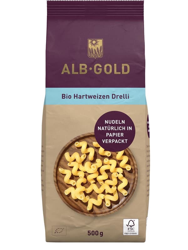 ALB-GOLD BIO Hartweizen Pasta Drelli