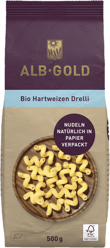 ALB-GOLD BIO Hartweizen Pasta Drelli