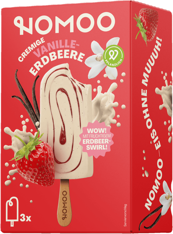 NOMOO Vanille-Erdbeereis 3x65ml