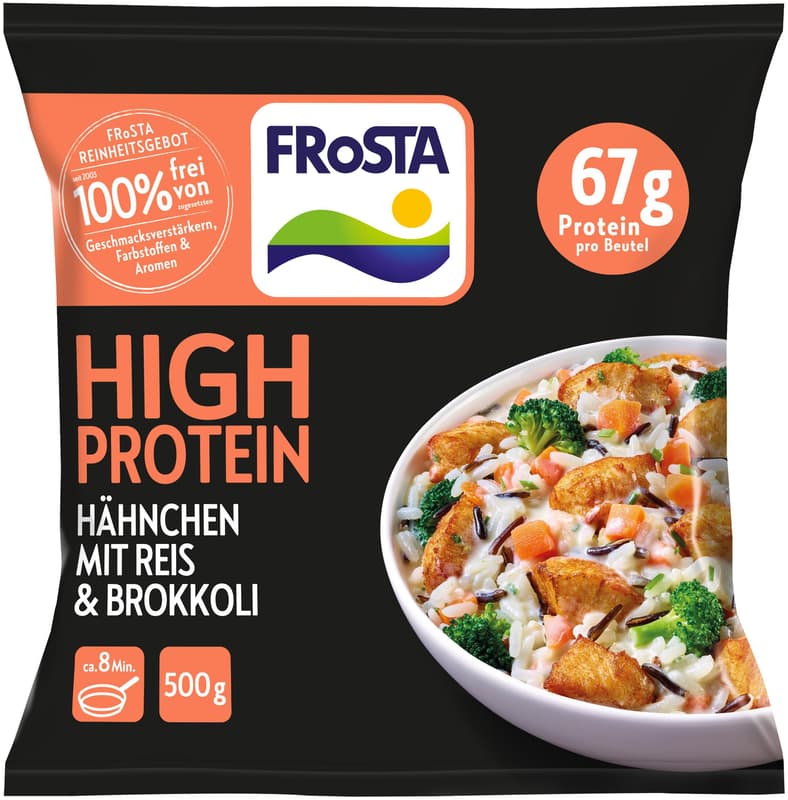 Frosta High Protein Hähnchen mit Reis & Brokkoli