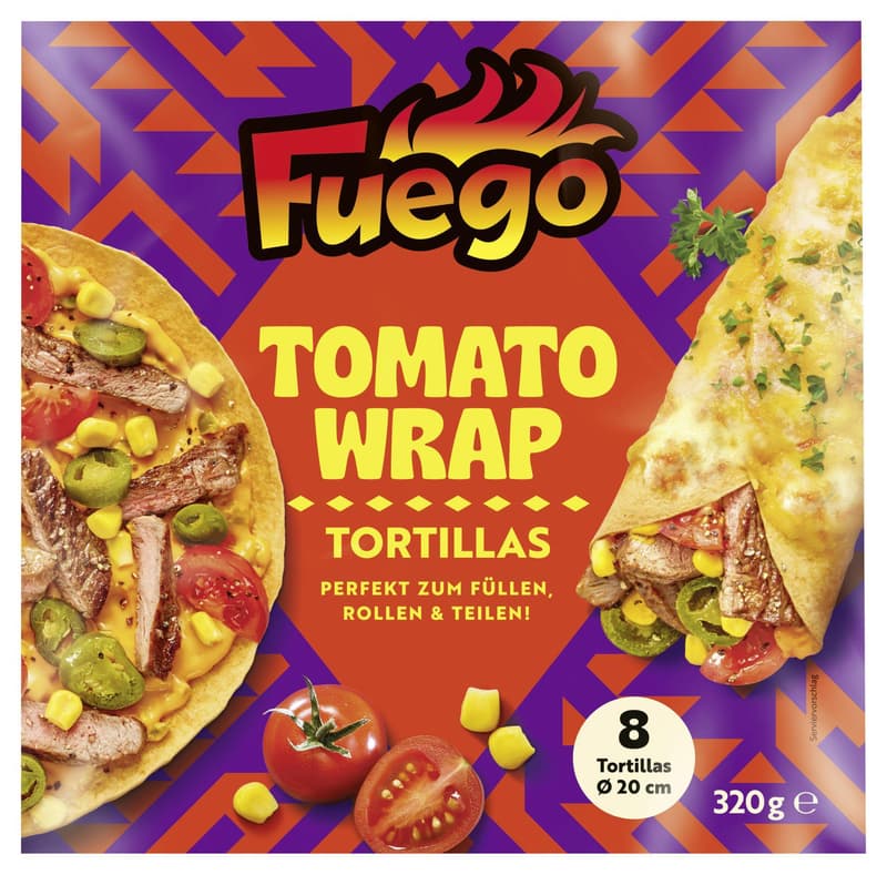 Fuego Tomato Tortillas 20 cm