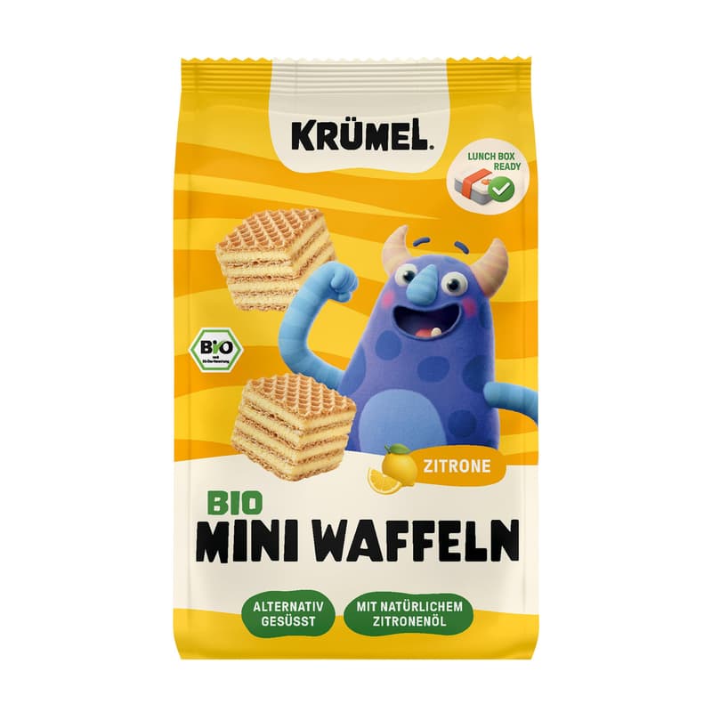 Krümel Organic Mini Lemon Waffles 60g