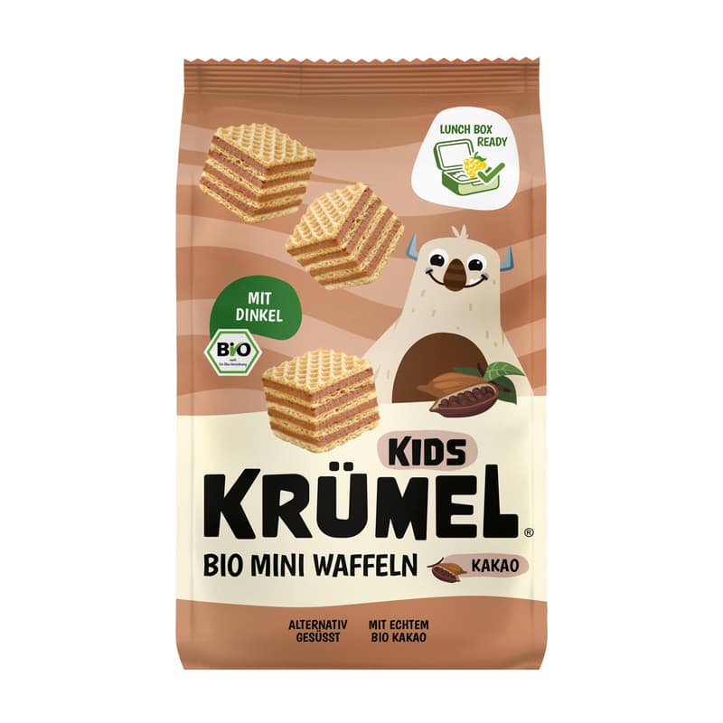 Krümel Organic Mini Cocoa Waffles 60g