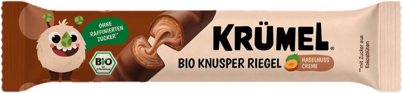Krümel Organic Crunchy Bar with Hazelnut Cream 17g