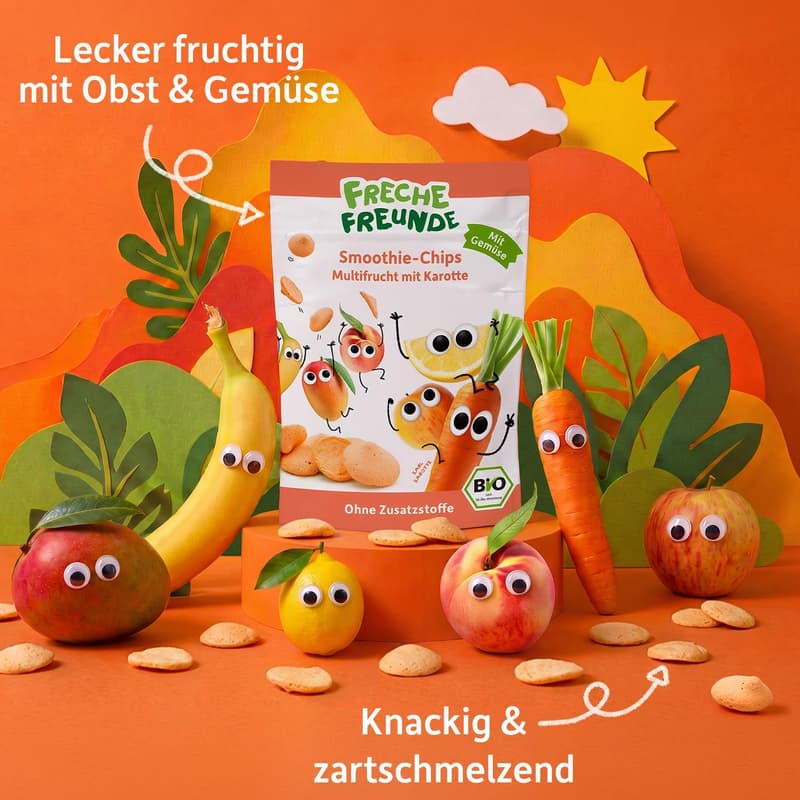 Freche Freunde Organic Smoothie Chips Multifruit with Carrot 16g