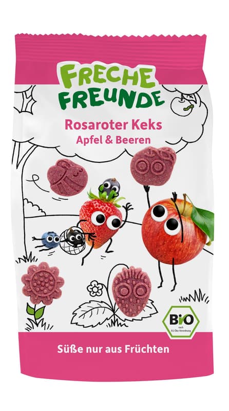Freche Freunde Organic Pink Cookie Apple & Berries 100g