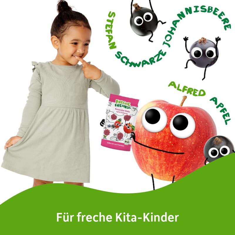 Freche Freunde Organic Pink Cookie Apple & Berries 100g