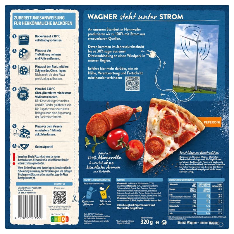 WAGNER STEINOFEN Pizza Peperoni