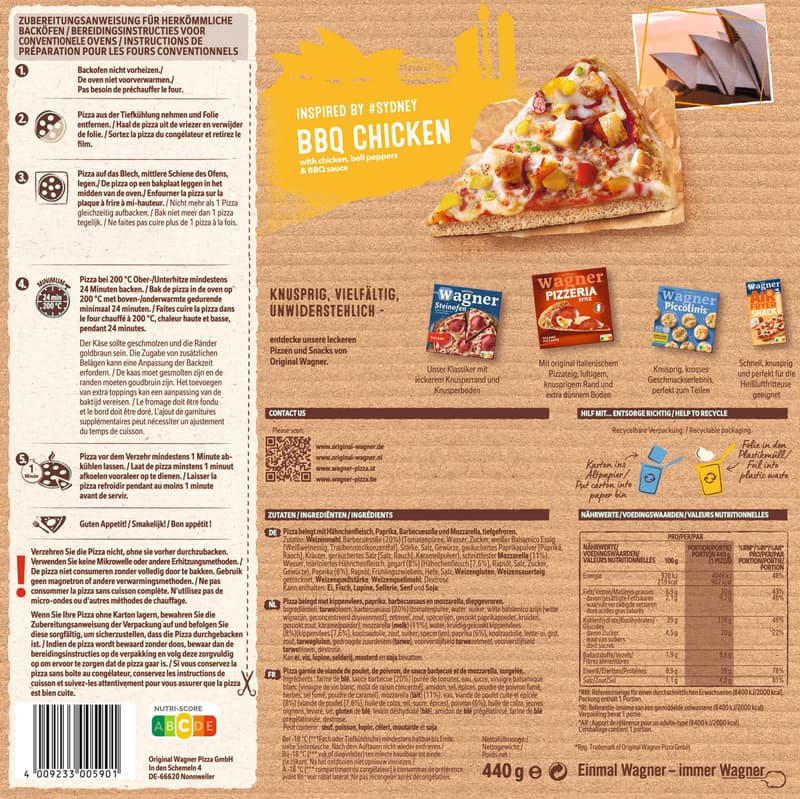 Wagner Big City Pizza BBQ Chicken