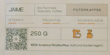 Jaime Filterkaffee – 250g Bohne