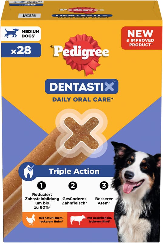 PEDIGREE DENTASTIX™ Daily Oral Care Multipack for Medium Dogs 4 x 7 pieces