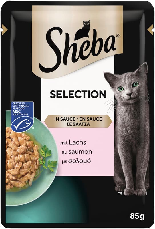 SHEBA Selection Portion Pouch Salmon in Sauce MSC 85g