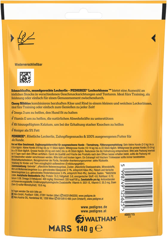 PEDIGREE Treats Tasty Minis Beef & Cheese 140g