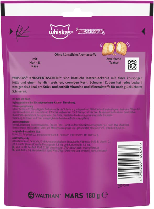 Whiskas Knuspertaschen™ Huhn & Käse