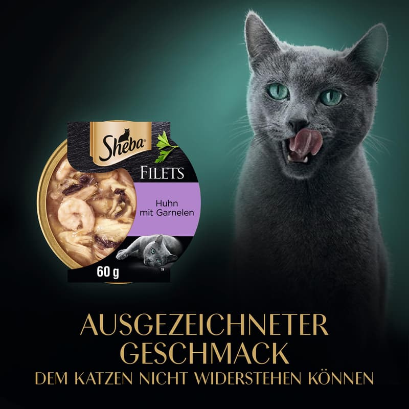 SHEBA Filets Schale Huhn & Garnelen & Meeresfisch in Sauce ASC, MSC 60g