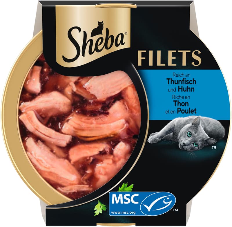 SHEBA Filets Tray Chicken & Tuna in Sauce MSC 60g