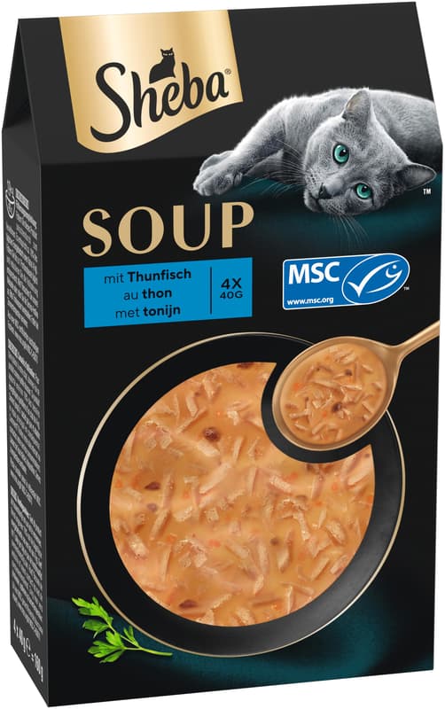 SHEBA Soup Multipack Portionsbeutel Thunfisch MSC 4x40g