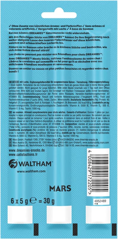 DREAMIES™ Meaty Sticks Lachs 6x5g