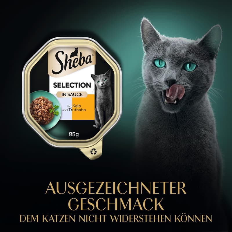 SHEBA Selection Tray Veal & Turkey in Sauce 85g