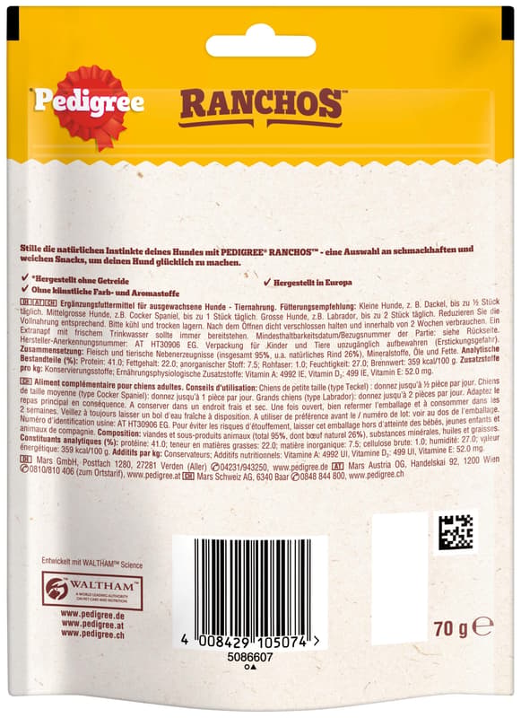 PEDIGREE RANCHOS™ Jerky Rind 70g