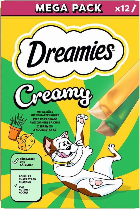 DREAMIES™ Creamy Multipack Katzenminze & Käse 12x10g