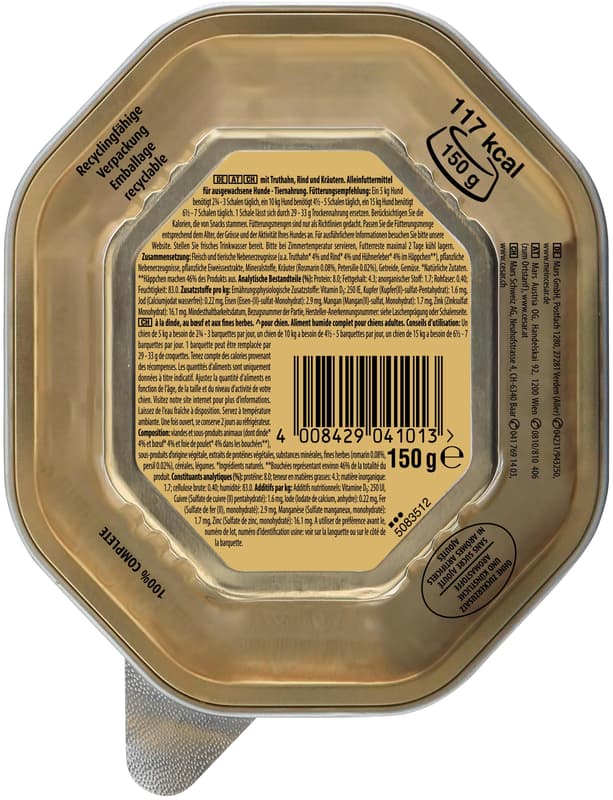CESAR Tray Country Ragout Turkey & Beef in Sauce 150g