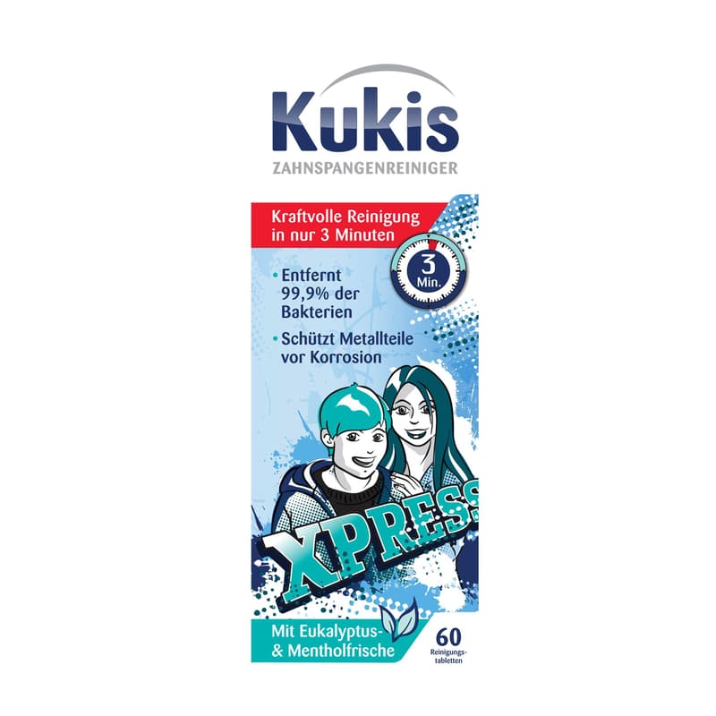 Kukident braces cleaner tablets 60 pieces